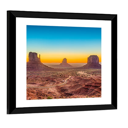 Monument Valley Sunrise with Winding Road Wall Art