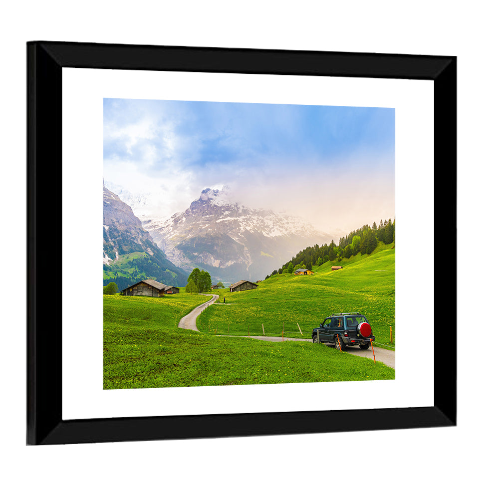 Scenic Grindelwald Village Wall Art