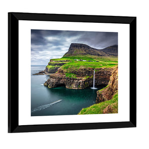 Gasadalur Waterfall In Faroe Island Wall Art