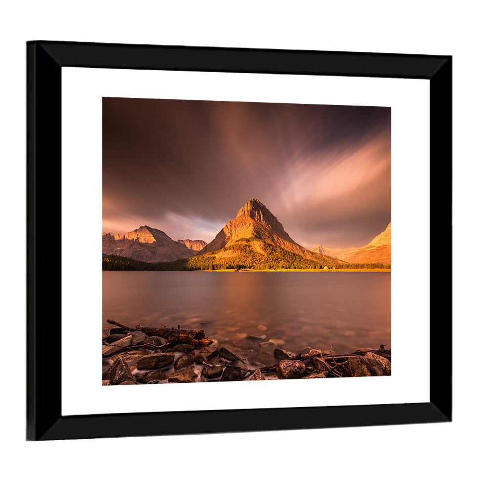 Mount Grinnell Golden Sunrise Wall Art
