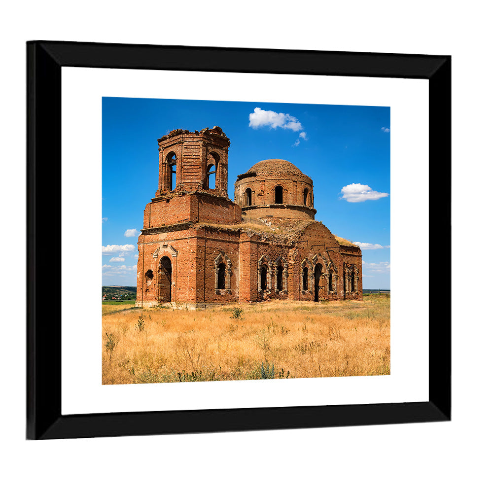 Sunlit Ruined Orthodox Cathedral Wall Art