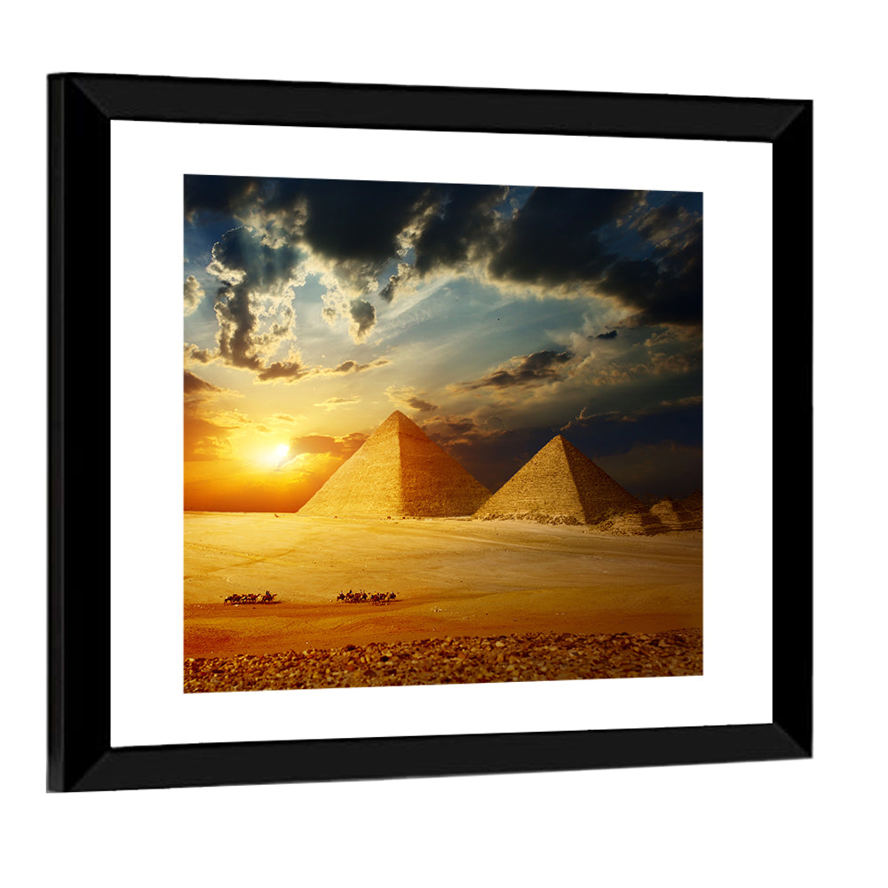 Great Pyramids of Giza at Dusk Wall Art