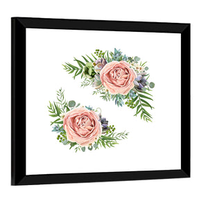 Pink Peach Lavender Rose Wall Art