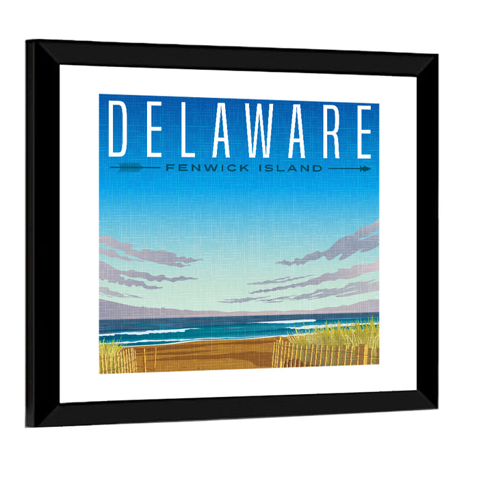 Fenwick Island Beach Scene Wall Art as a framed print