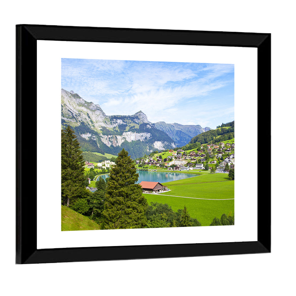 Lungern Lake Village Wall Art
