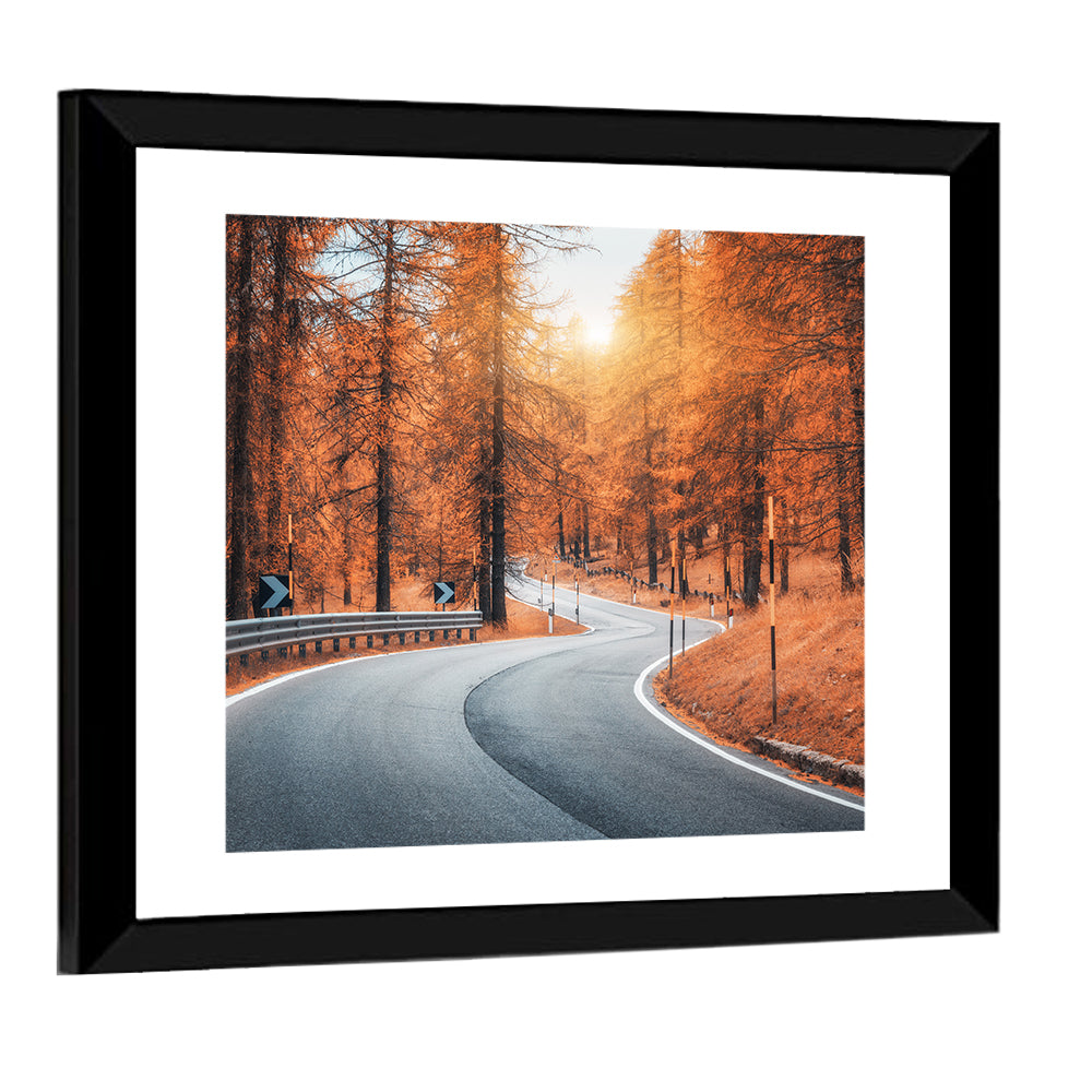 Autumn Road at Sunset Wall Art
