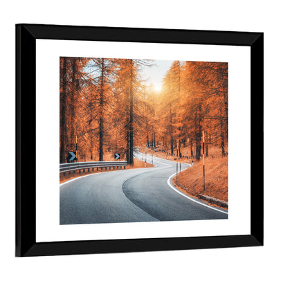 Autumn Road at Sunset Wall Art