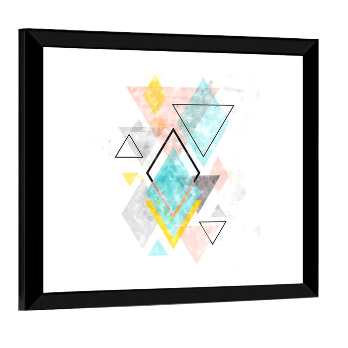 Scandinavian Diamond Geometry Wall Art as a framed print