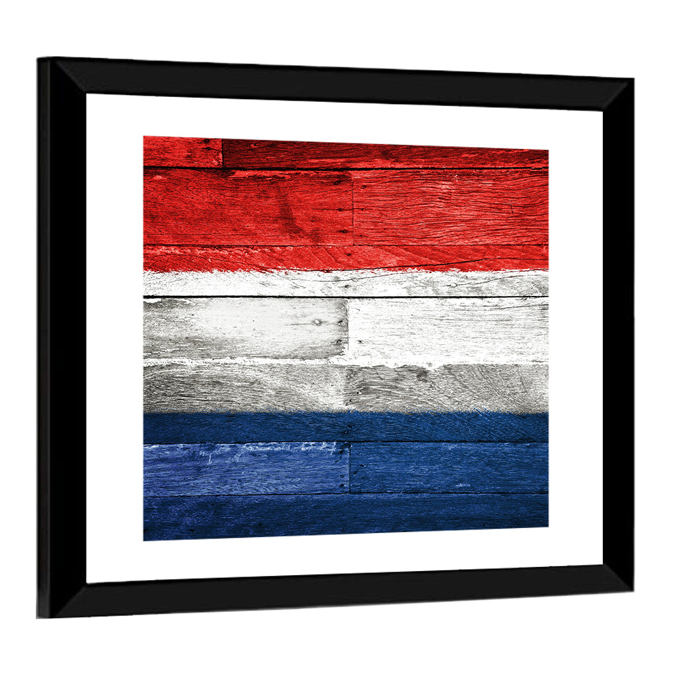 Dutch Flag on Distressed Wood Wall Art