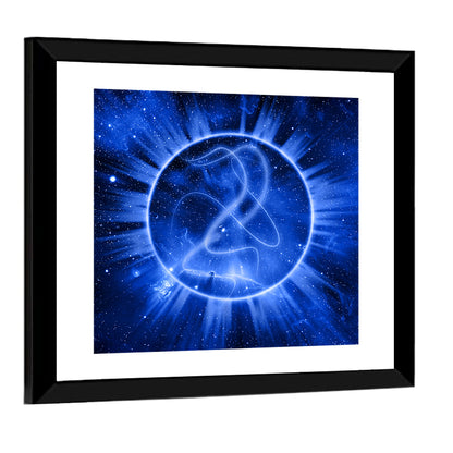 Cosmic Rays Over Blue Nebula Wall Art