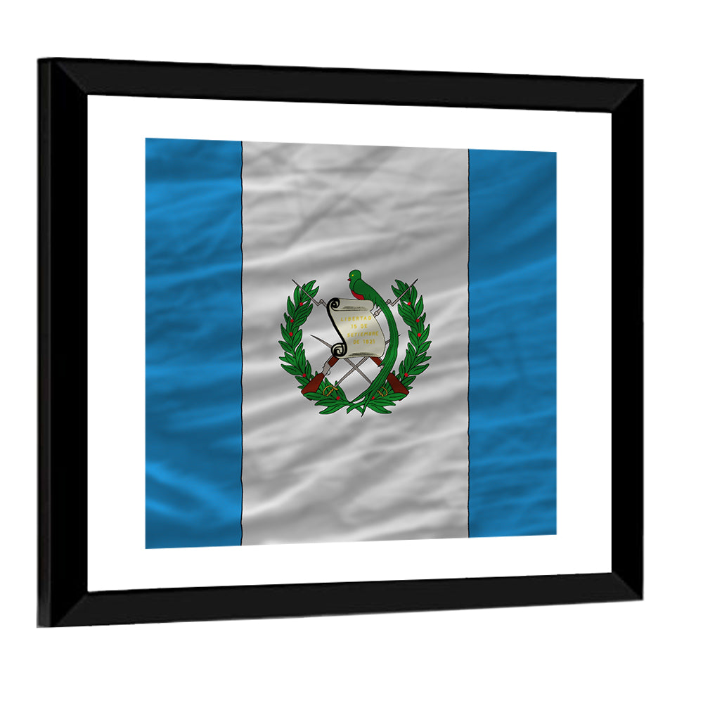 Guatemala Flag with Coat of Arms Wall Art