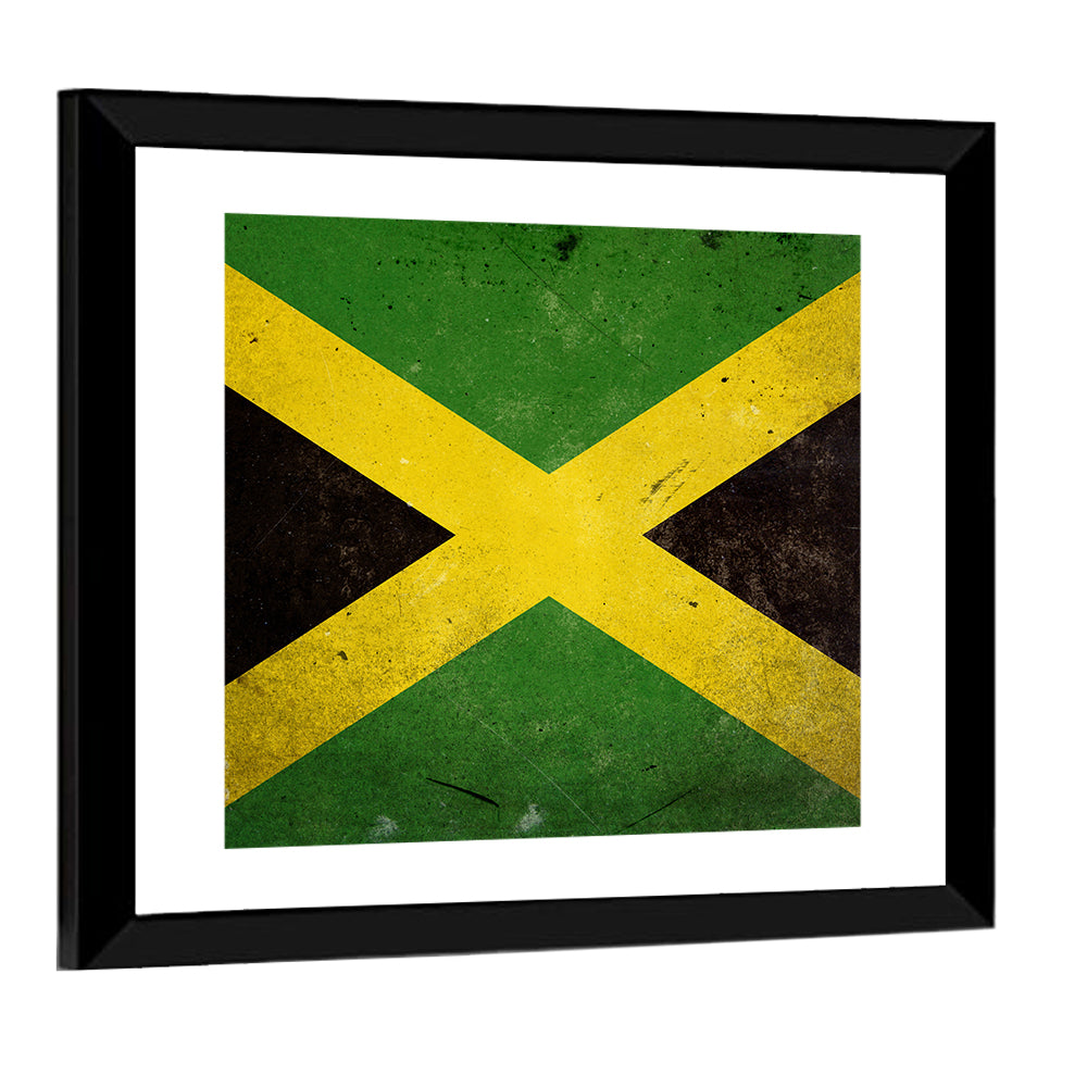 Distressed Jamaican Flag Wall Art