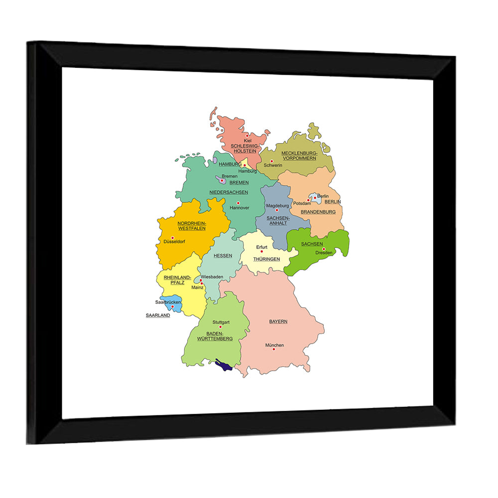 Germany Map Infographic Wall Art