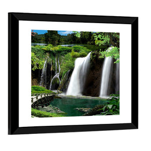 Scenic Forested Waterfall Wall Art