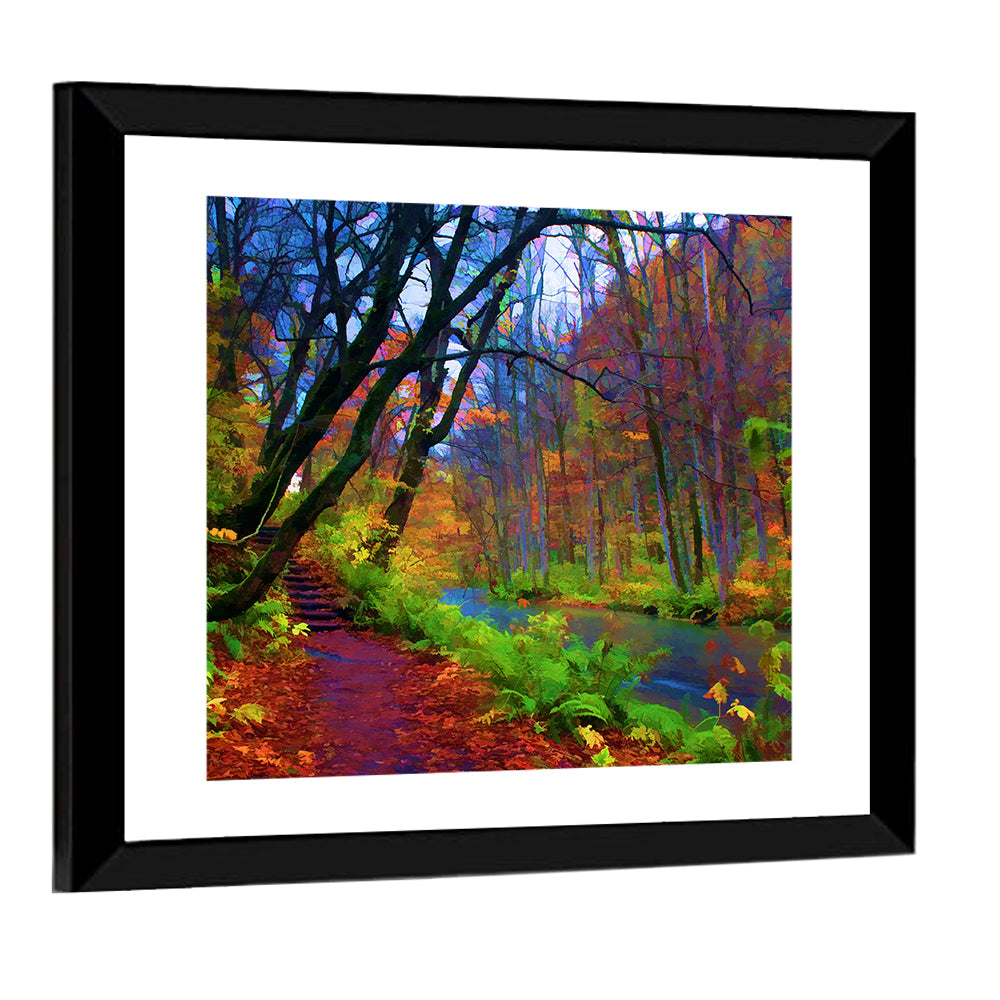 Autumn Along Oirase River Wall Art