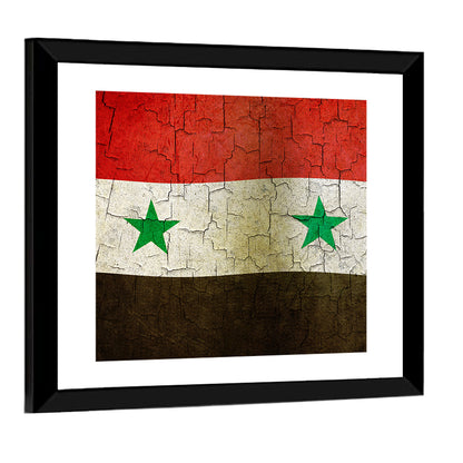 Syrian Flag Weathered Texture Wall Art