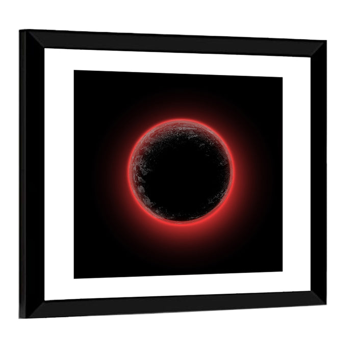 Red Planet Eclipse Wall Art as a framed print