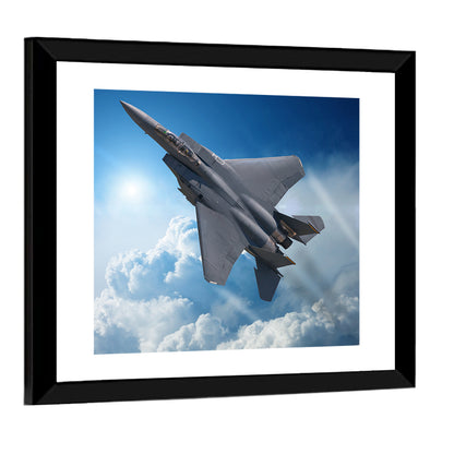 Low Angle Fighter Jet Over Sky Wall Art