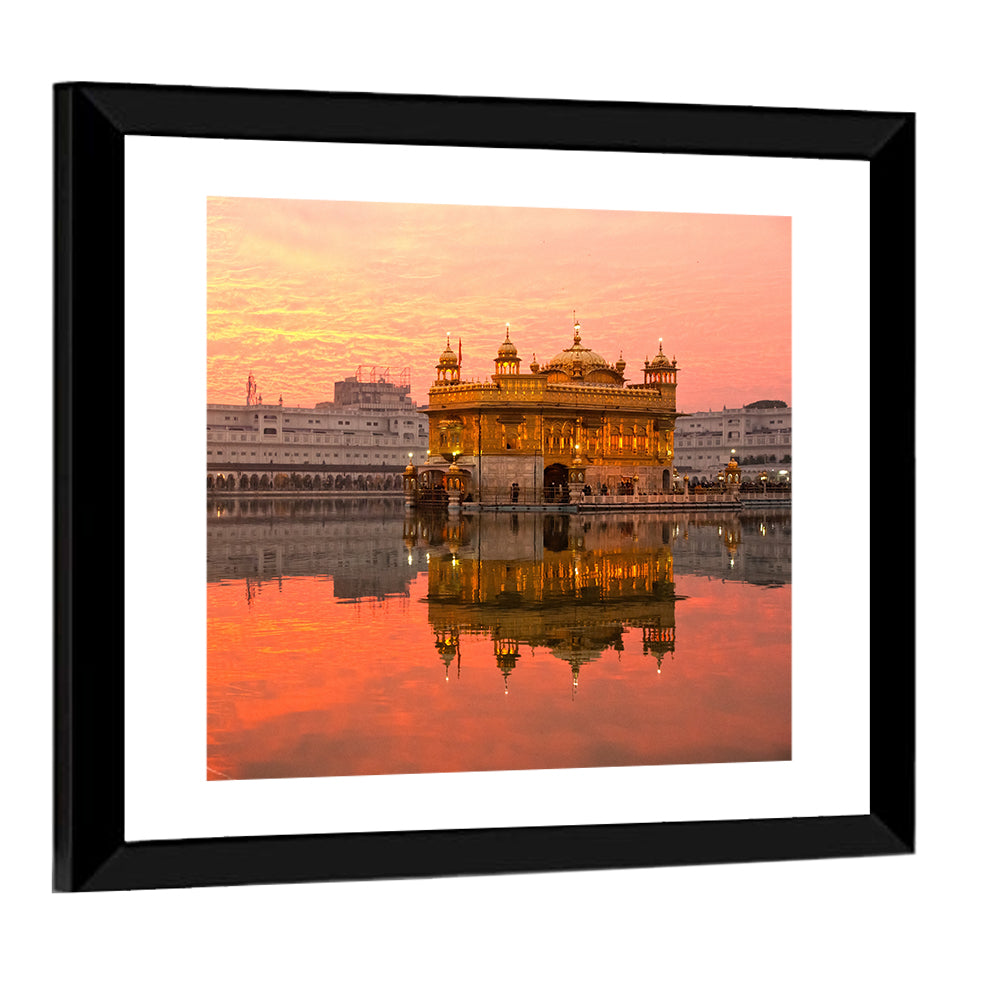 Golden Temple at Sunset Wall Art