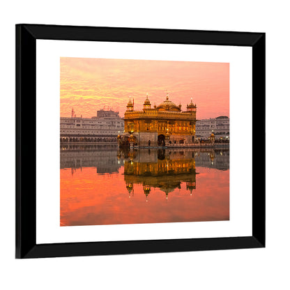Golden Temple at Sunset Wall Art