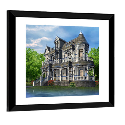 Lakeside Victorian House Wall Art
