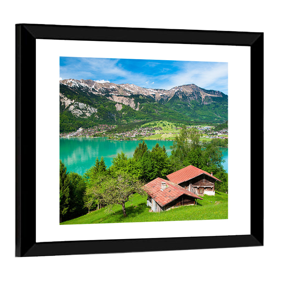Lake Brienz with Alpine Cabins Wall Art
