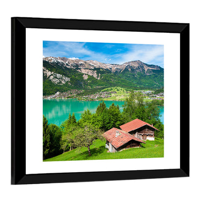 Lake Brienz with Alpine Cabins Wall Art