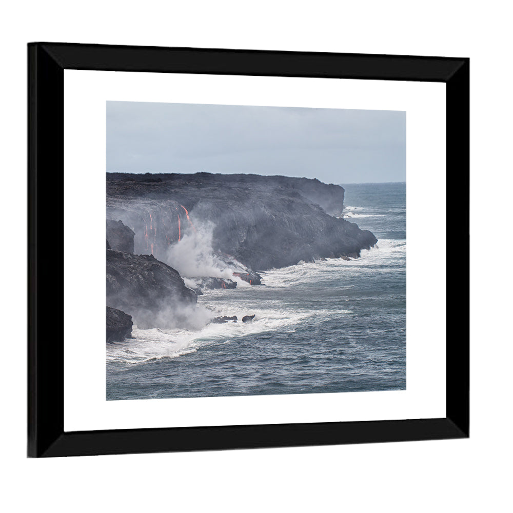 Glowing Lava on Big Island Coast Wall Art