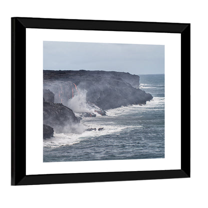Glowing Lava on Big Island Coast Wall Art