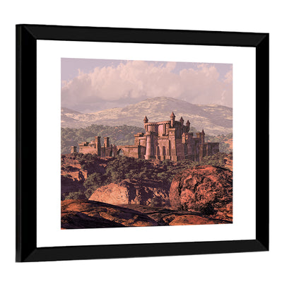 Medieval Fortress on Rocky Plateau Wall Art