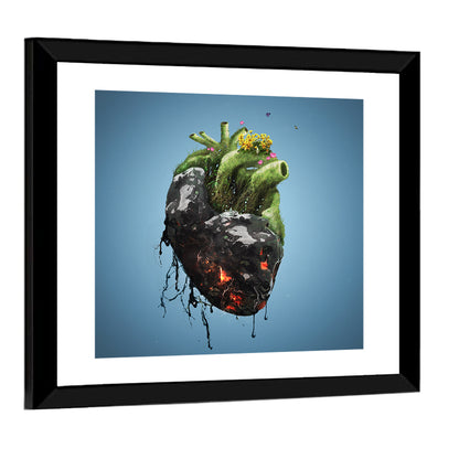 Anatomical Heart with Moss and Lava Wall Art