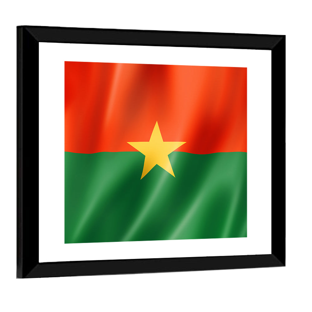 Burkina Faso Flag with Wavy Texture Wall Art