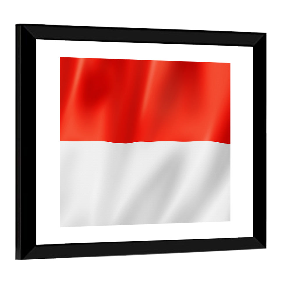 Indonesian Flag Waving Red and White Wall Art