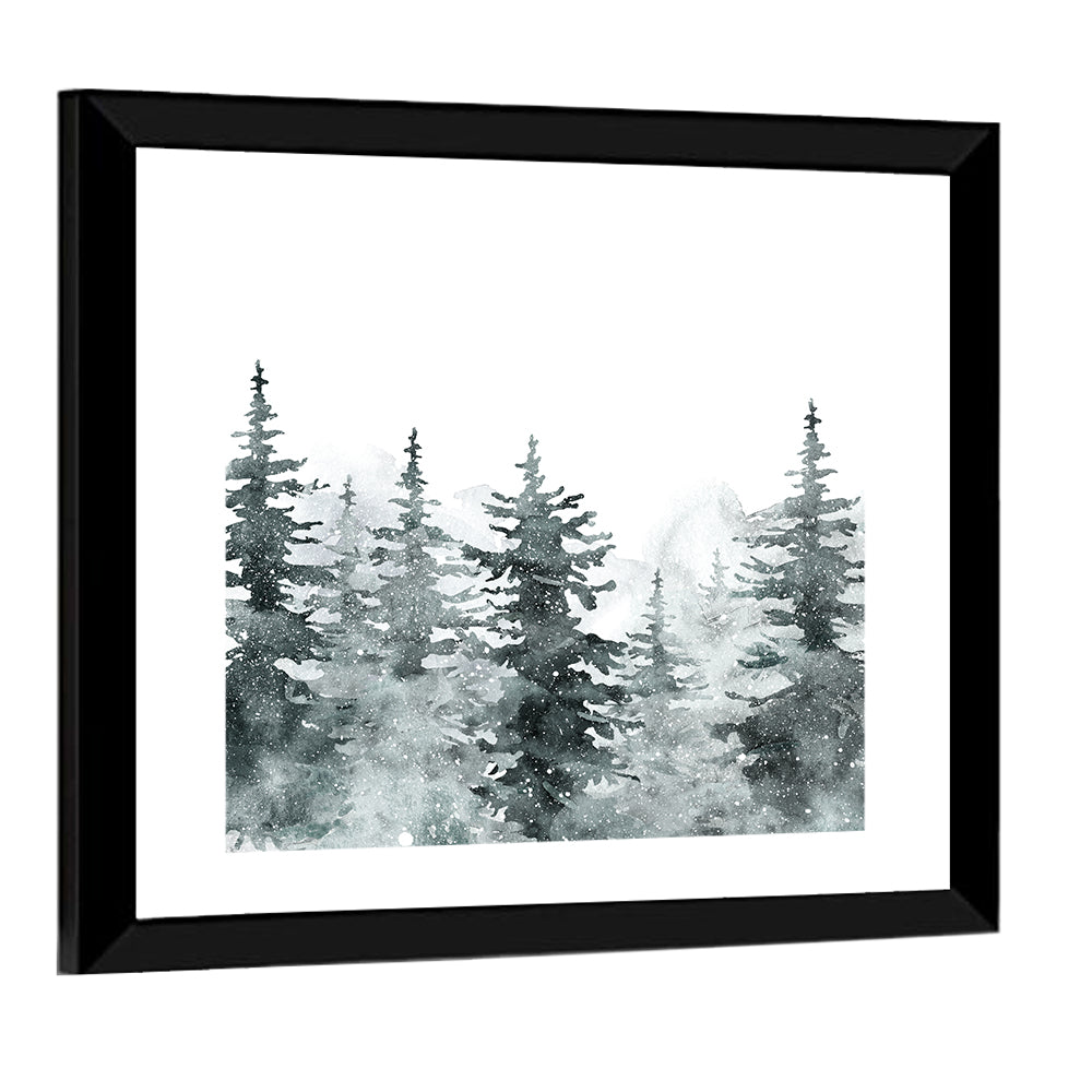 Snowy Pine and Spruce Forest Wall Art