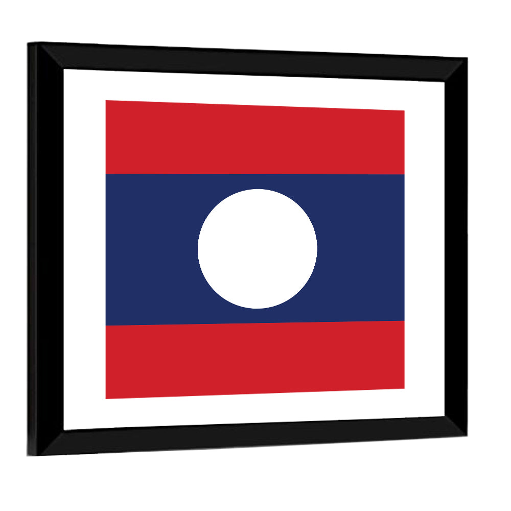 Laos Flag Minimalist Graphic Wall Art