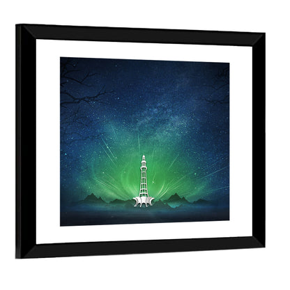 Minar-e-pakistan Aurora Night Wall Art