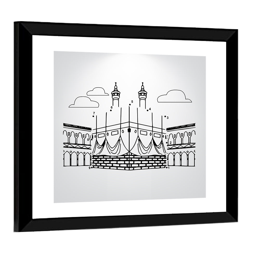 Khana E Kaaba Minimalist Line Wall Art