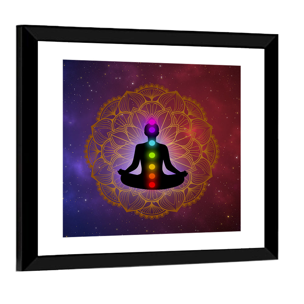 Meditation Man with Golden Mandala Wall Art
