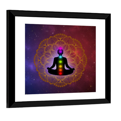 Meditation Man with Golden Mandala Wall Art