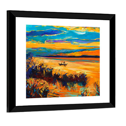 Impressionist Lake Sunset Wall Art
