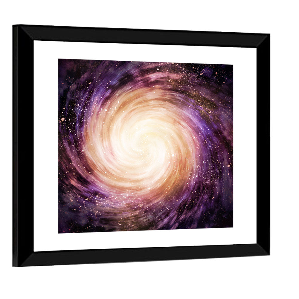 Spiral Galaxy with Golden Core Wall Art