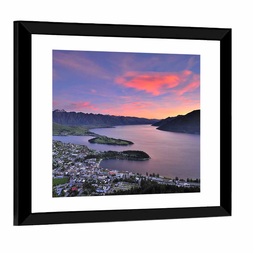 Queenstown Over Lake Wakatipu Wall Art
