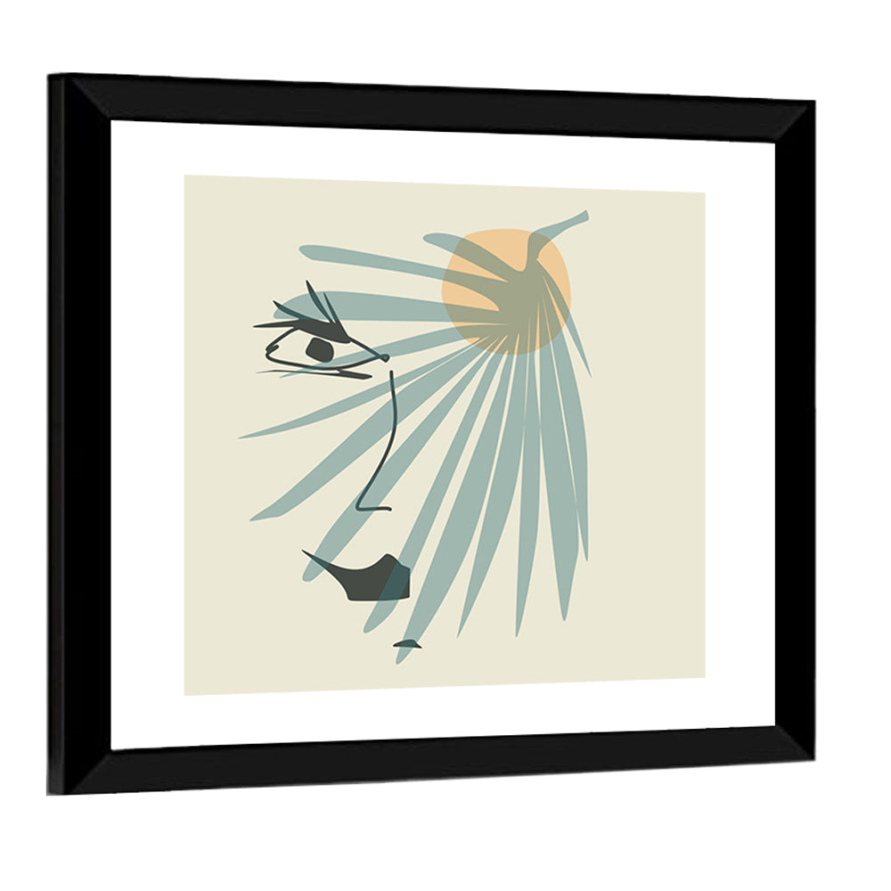 Palm Leaf Profile Line Wall Art