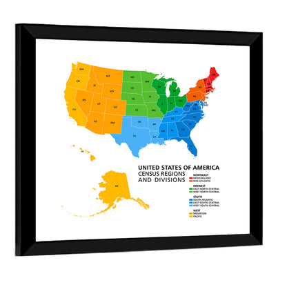 United States Political Map Wall Art