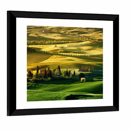 Tuscany Fields at Golden Hour Wall Art
