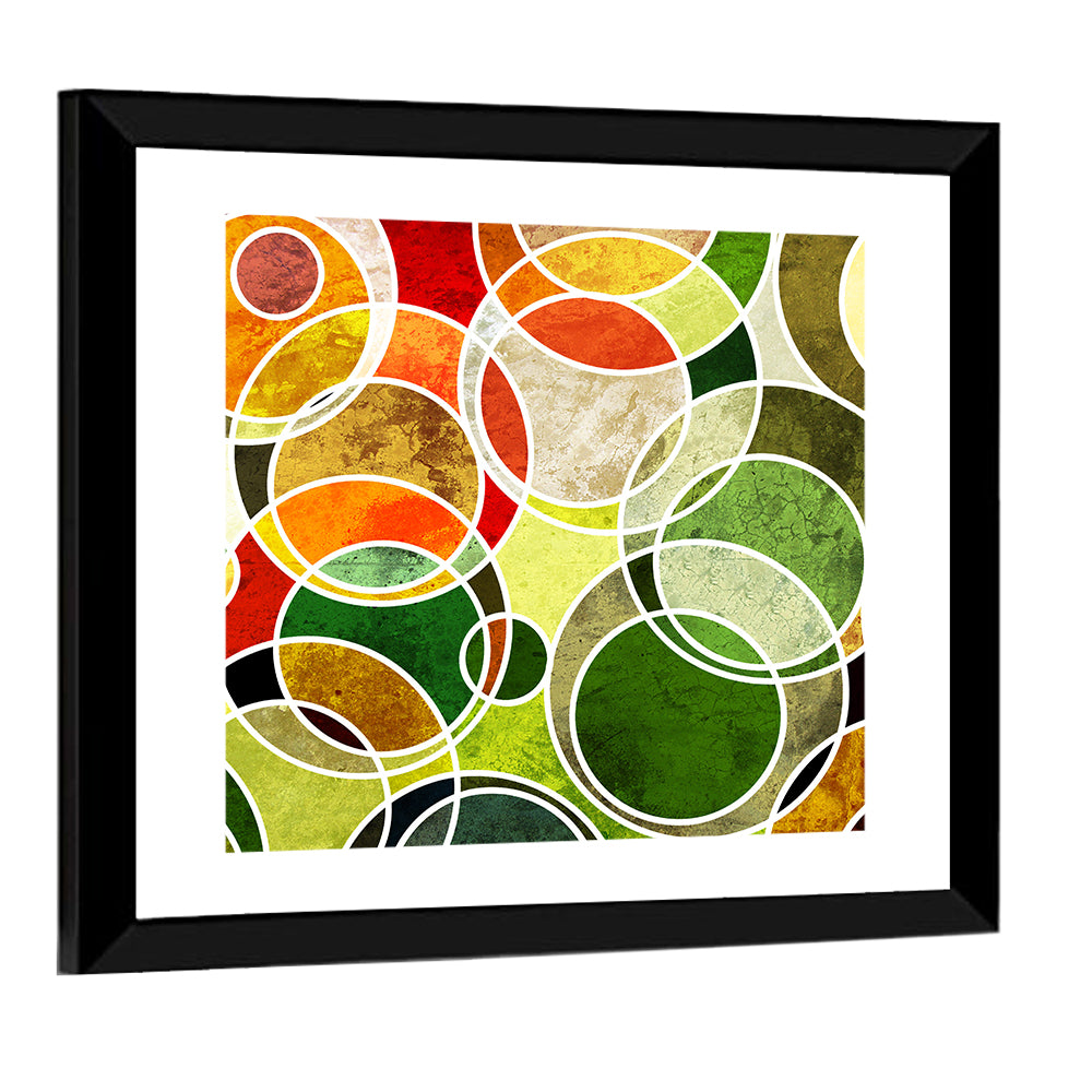 Layered Grunge Circles Wall Art