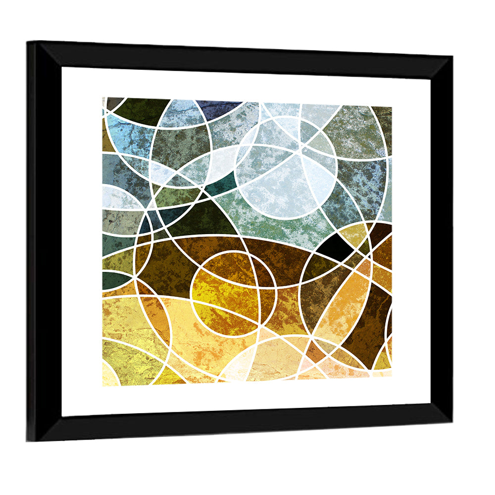 Weathered Geometric Mosaic Wall Art