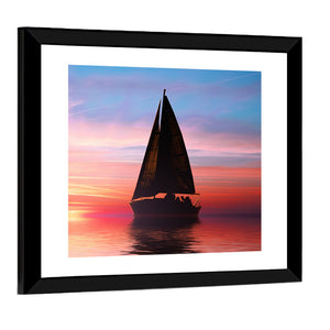 Sailing At Sunset On The Ocean Wall Art