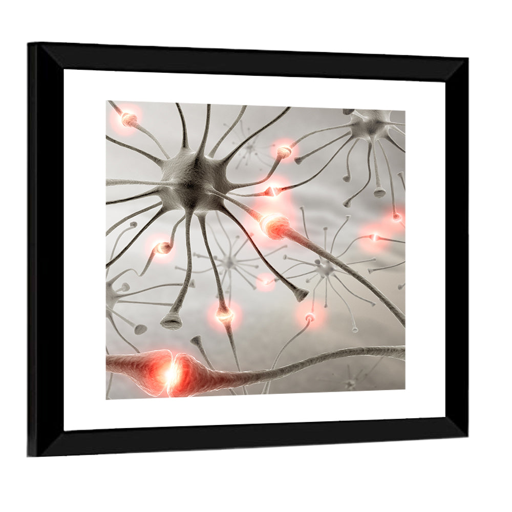 Hardwired Neurons with Glowing Synapses Wall Art