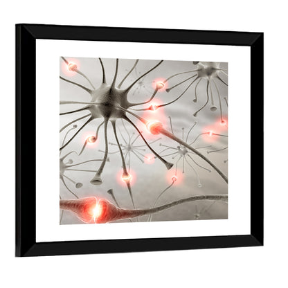 Hardwired Neurons with Glowing Synapses Wall Art